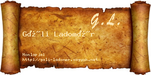 Gáli Ladomér névjegykártya